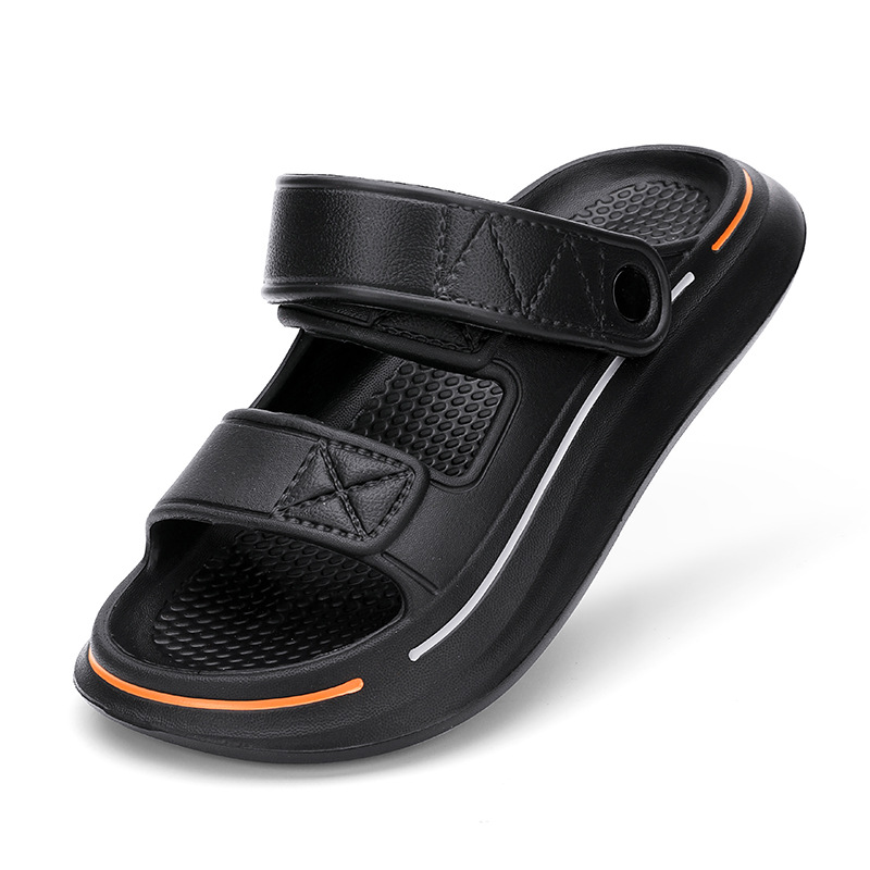 Pantofi de plajă casual moi, cu vârf deschis, faimoși pe internet, din EVA, pentru bărbați, de vară, cu talpă groasă antiderapantă și rezistentă la uzură._voghion.com