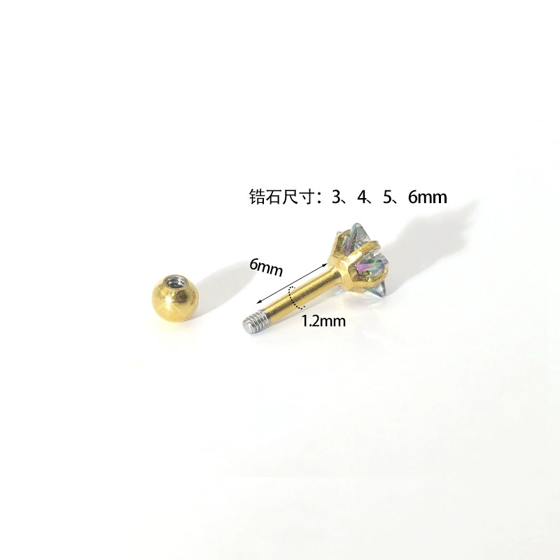 Аксессуары из нержавеющей стали, ногти- sequins with zircon, серьги, европейский стиль, прямые продажи с завода