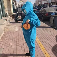 Животных мультфильм пара цельный пижамы синий кунжут красный кунжут улица чейндо полярного флис