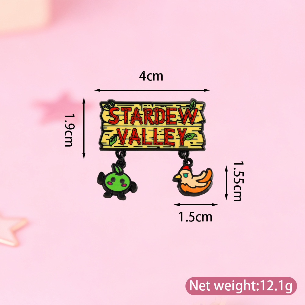 Stardew Valley enamel brooch cartoon animal metal pendant badge game merchandise clothing bag accessories