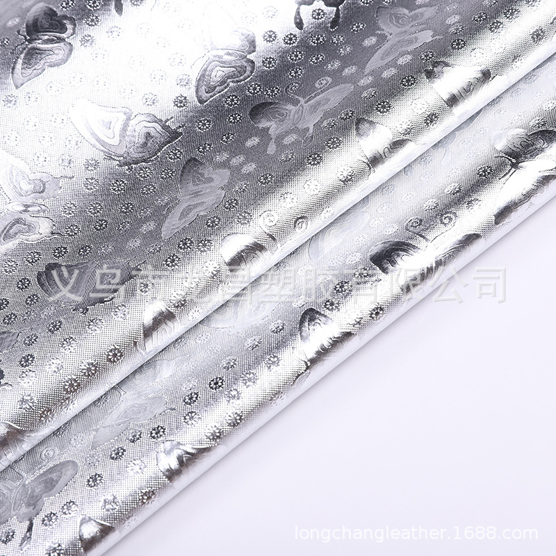Pore-patterned 0.5mm sheepskin leather silver pvc leather bag packaging material stationery leather fabric pic 7