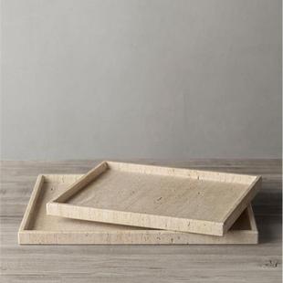 Yellow Travertine Personalized Tray Bathroom Toilet Storage Tray Home Storage Tray Living Room Desktop Food Snack Tray