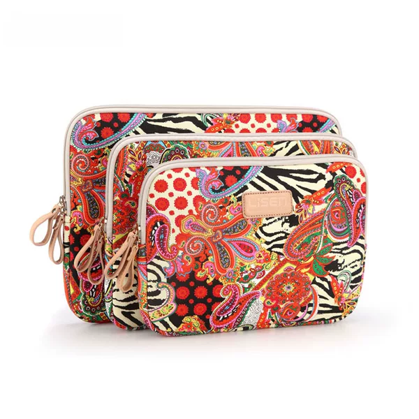 LISEN ethnic style big red flower notebook liner bag ipad/10/11/12/13/14/15 inch computer bag