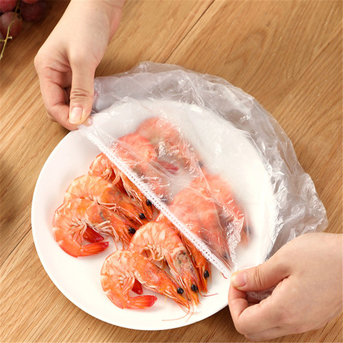 Home kitchen disposable food cover disposable bowl cover dust cover transparent food cover plastic wrap 100 pieces