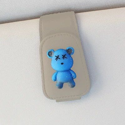 Car Glasses Clip/Bill Clip | multifunctional car glasses clip - beige-blue-bear