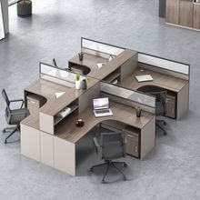 职员办公桌子简约现代4人位6办公室财务双人电脑桌椅组合卡座工位