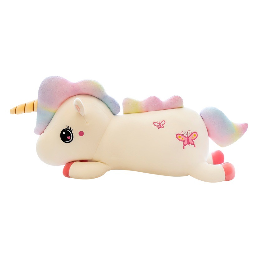 Muñeca de unicornio juguete de peluche de dibujos animados para niñas almohada grande regalo para niños para acompañar el logotipo de procesamiento de muñecas