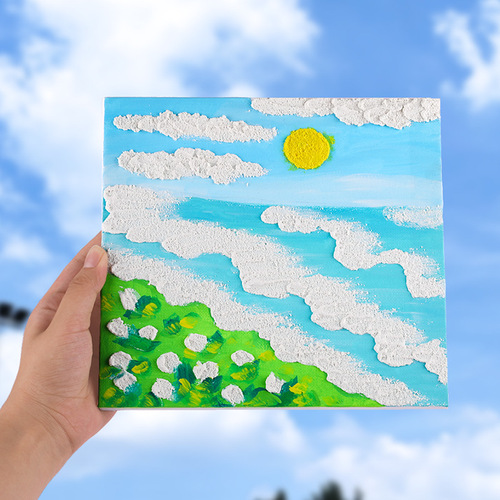 Children's Hand-painted Texture DIY Material Kit Kindergarten Craft Making Quartz Sand Decorative Painting Tools Set