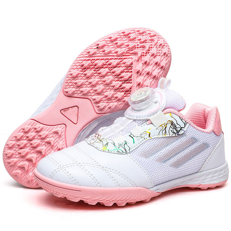 Fábrica 2024 nuevo zapato de fútbol de hebilla giratoria para niños de primaria clavos de entrenamiento al aire libre para hombres y mujeres zapatillas deportivas de entrenamiento