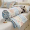 Rope-embedded summer quilt-blue lace rabbit