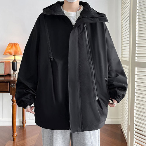 Two-piece jacket manufacturer straight hair  winter clothing for men and women couples outdoor waterproof multi-zipper thickened jacket