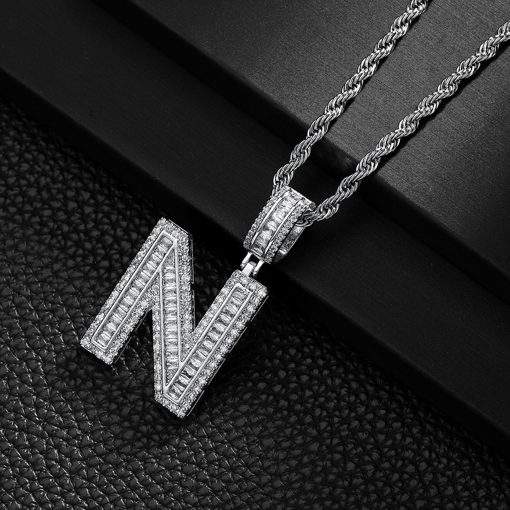 Hip-hop cross-border colgante de letras azúcar de cristal collar de zircon explosión ins joyería personalizada nicho diseño colgante para hombres y mujeres