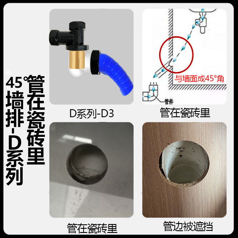 649Z批发墙排45度下水道防臭厨房卫生间洗衣机止逆回阀三通90度接