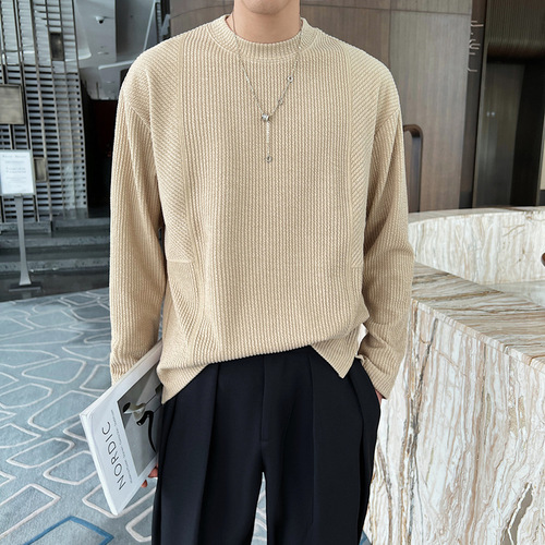 Korean Light Mature Style Long-Sleeve T-Shirt Spring Men Autumn Style Basic Top Soft Quality Loose Casual UpTop Versatile