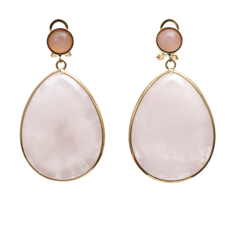 Europea y americana transfronteriza azul oro gota colgante pendientes simples exageradas pendientes de cristal Turquesa