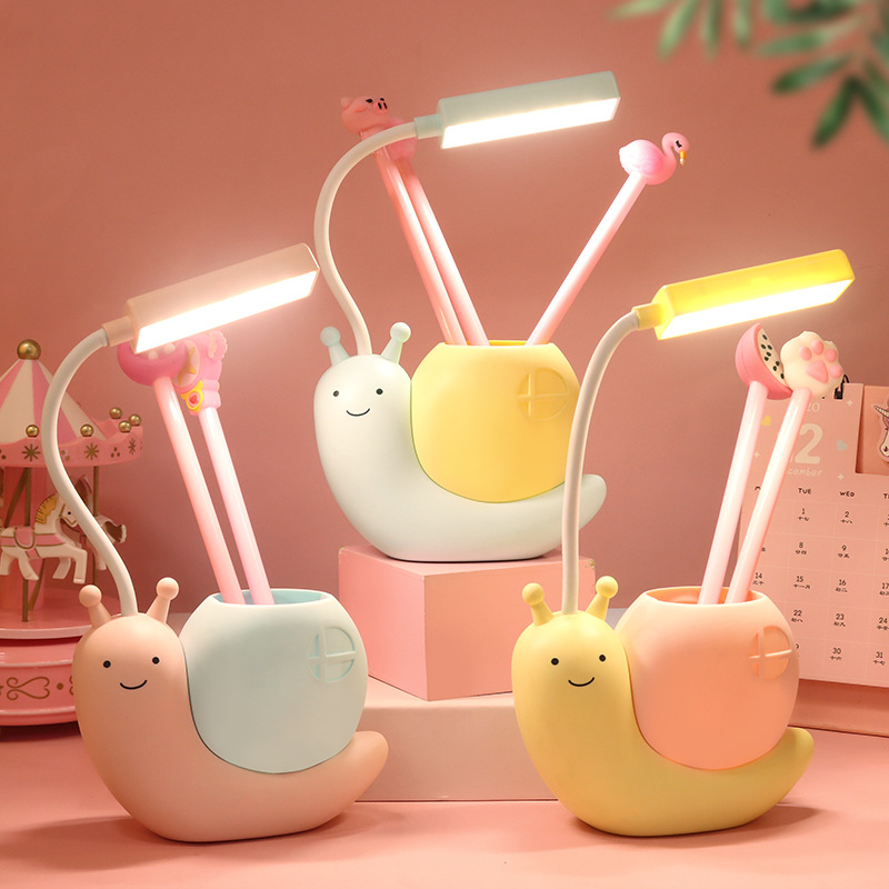 Snail USB Charging Desk Lamp for Dormitory Students Eye Protection Study Night Light for Children Activity Gift Small Gift Wholesale