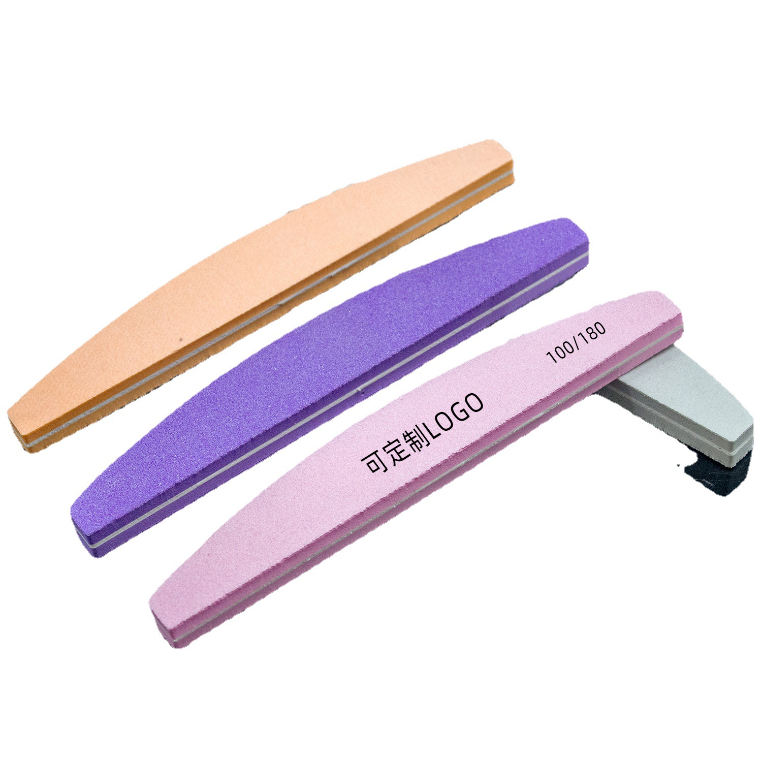 Alta espuma de esponja archivo media luna lima de uñas tira de frotamiento directo de fábrica de uñas tira de frotamiento al por mayor