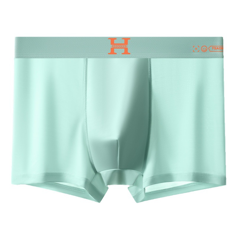 Ropa interior de seda de hielo para hombres, pantalones bóxer para niños, antibacterianos y sin costuras, pantalones cortos bóxer finos de verano transpirables, bragas para hombres