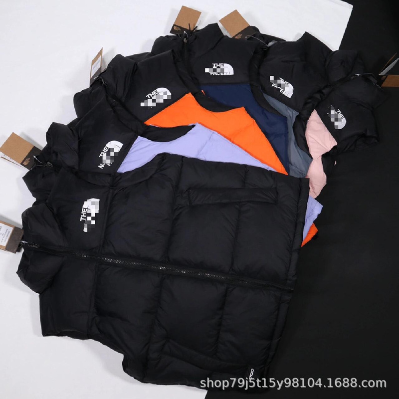 The North Face 1996 Vest Stand Collar Cotton Jacket Unisex Stylish Windproof Casual Versatile Warm Thickened The North Face 1996 Vest Stand Collar Cotton Jacket Unisex Stylish Windproof Casual Versatile Warm Thickened