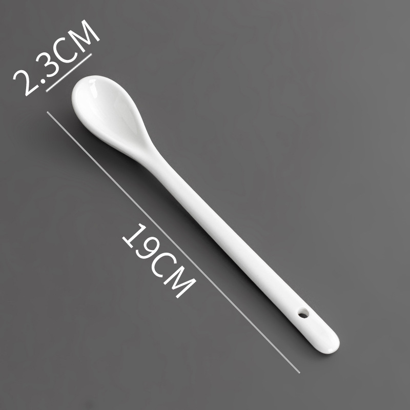 Ceramic Coffee Stick Extended Milk Tea Personalized Creative Spice Honey Cup Long Handle Stirring Spoon_voghion.com