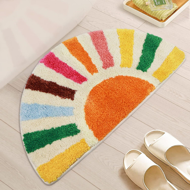 Cross-Border Hot-Selling Rainbow Series Imitation Cashmere Floor Mats Bedroom Room Decoration Carpet Bathroom Absorbent Spot Floor Mats