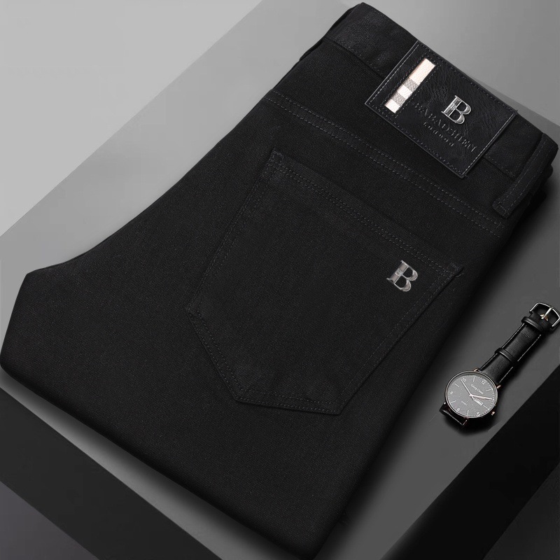 Baboskin Spring and Summer Men's Jeans Stretch Slim Fit Skinny Pants Black Black