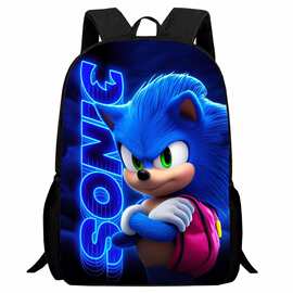 新品印花刺猬索尼克学生书包 卡通Sonic双肩背包轻便123年级男女