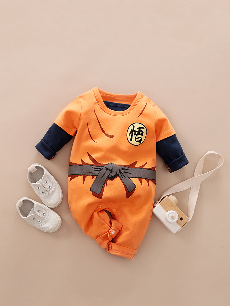 Ropa de bebé de dibujos animados ropa de verano y otoño Wukong Dragon Ball serie divertido algodón bebé mameluco mono transfronterizo al por mayor