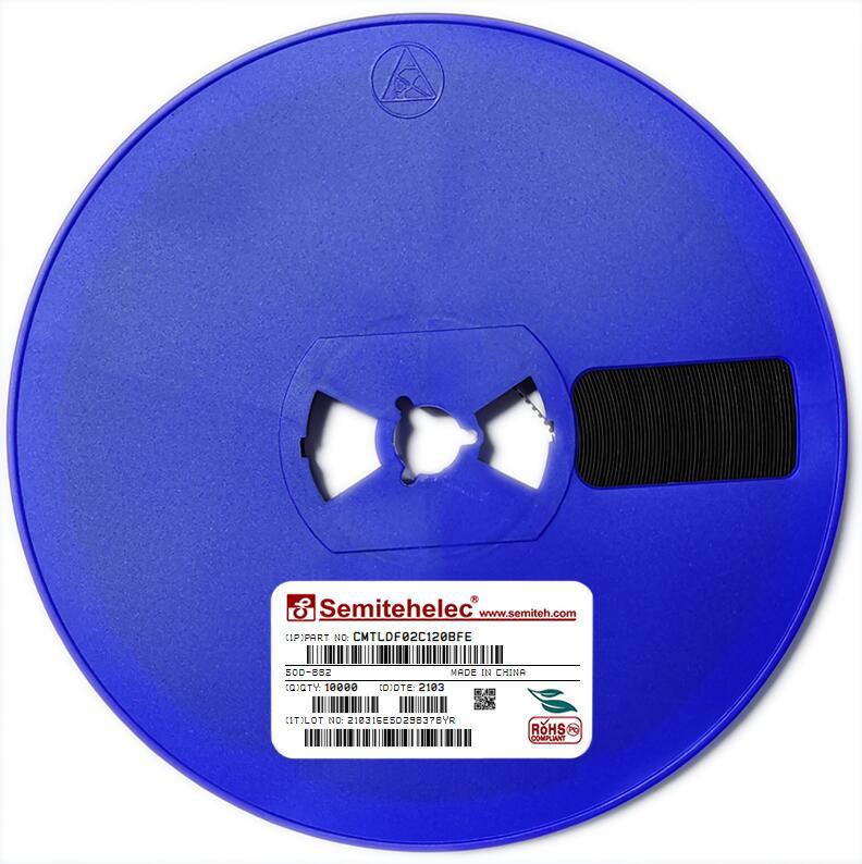 CMTLDF02C120BFE ESD/TVS二极管 DFN1006-2 SEMITEH 全新原装正品