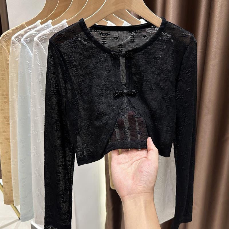 Waistoutwear Lace Shawl Women's Spring and Summer Suspender Skirt with Sun Protection Blouse Cheongsam Cardigan Short Mesh Small Outwear Waistoutwear Lace Shawl Women's Spring and Summer Suspender Skirt with Sun Protection Blouse Cheongsam Cardigan Short Mesh Small Outwear