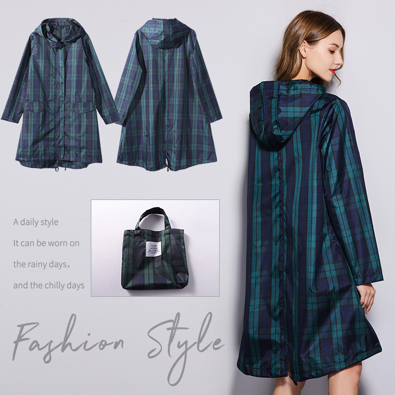 Moda para hombres adultos y mujeres de gabardina impermeable a prueba de polvo de media longitud viaje al aire libre senderismo a prueba de viento lluvia poncho de lluvia