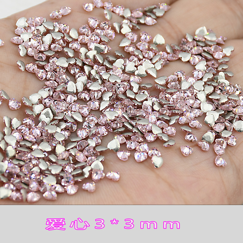 5A 라이트 핑크 지르콘 하트 3*3mm 11*