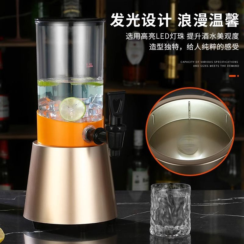 Xinyuan Cannon de cerveza de barril con grifo Contenedor de barril de Cola de 3L Cannon de barril luminoso Barra de barril de cerveza de red de 3 litros dedicado