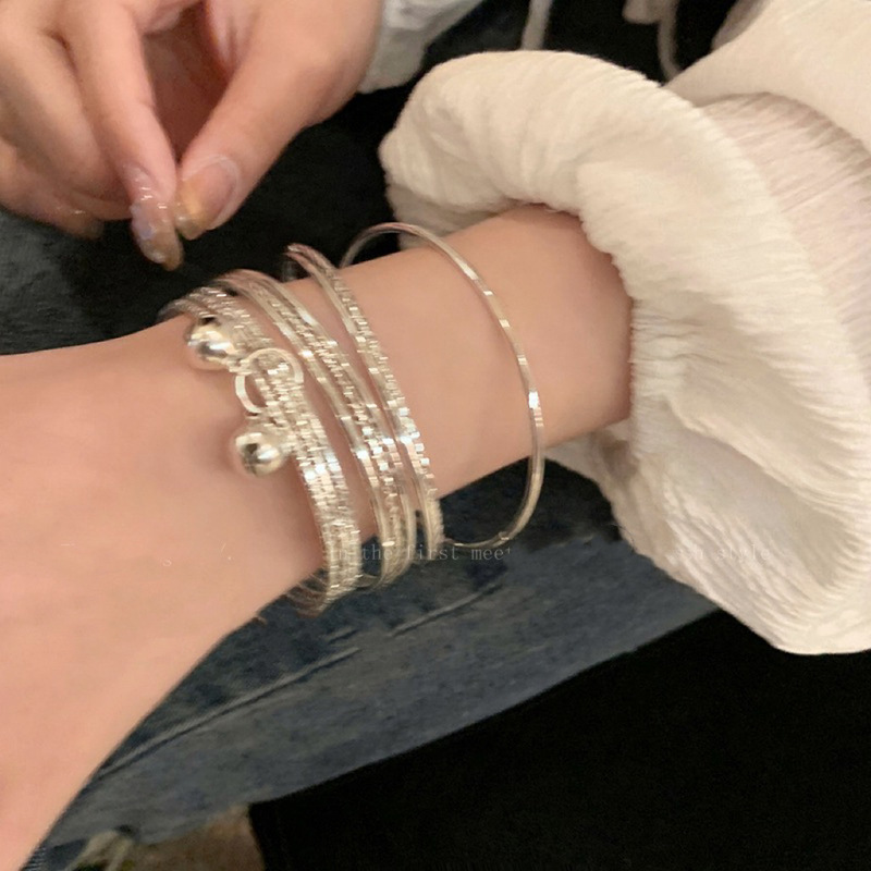 Multi-loop Bell Pendant Bracelet Women's Ins Trendy Simple Cold Style Fashionable Personality All-match Elegant High-end Style Bracelet