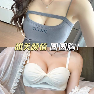 不掉！超强抓力！无肩带内衣女小胸聚拢防滑夏天薄款平胸显大文胸