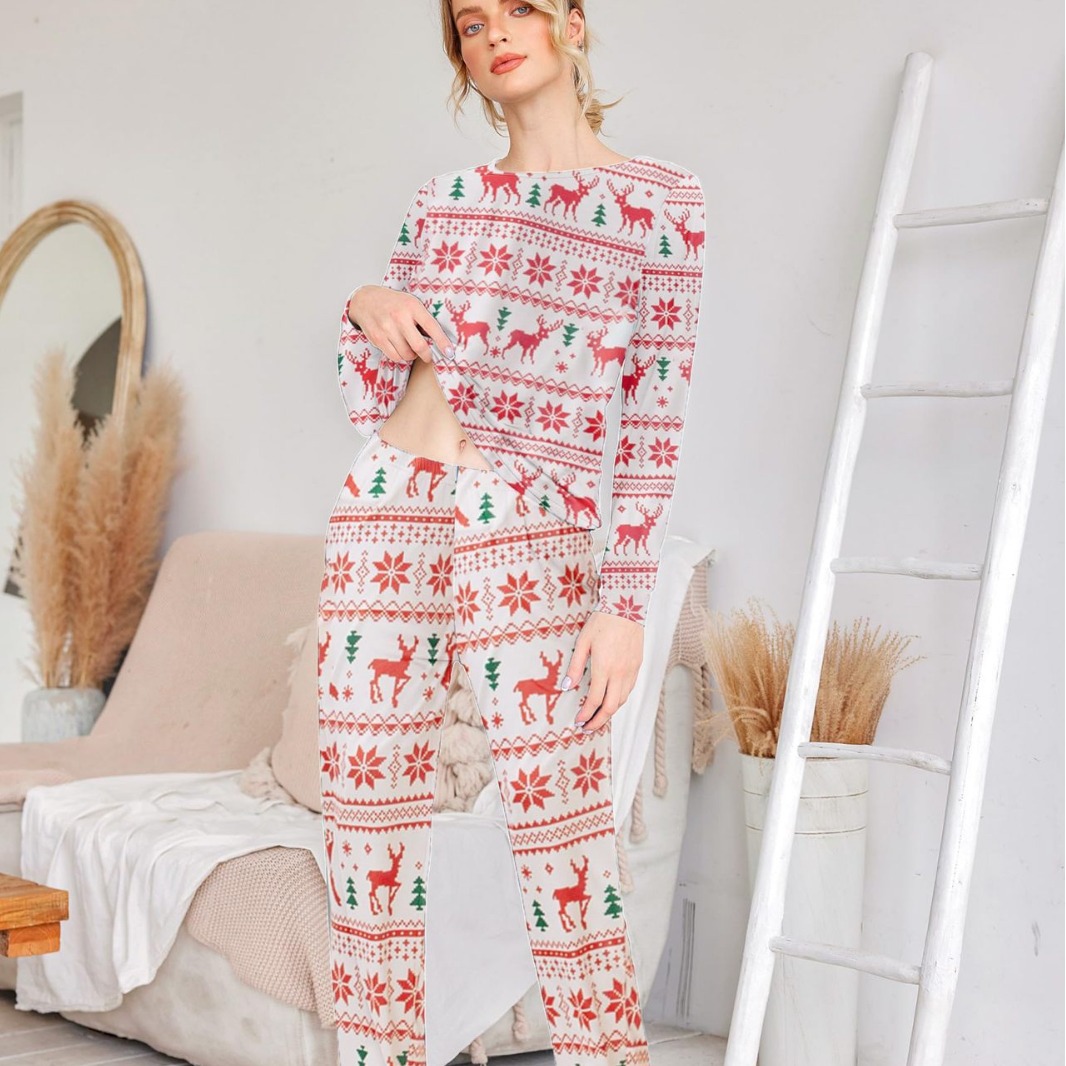 Nuevo traje casual para padres e hijos con estampado navideño de Amazon