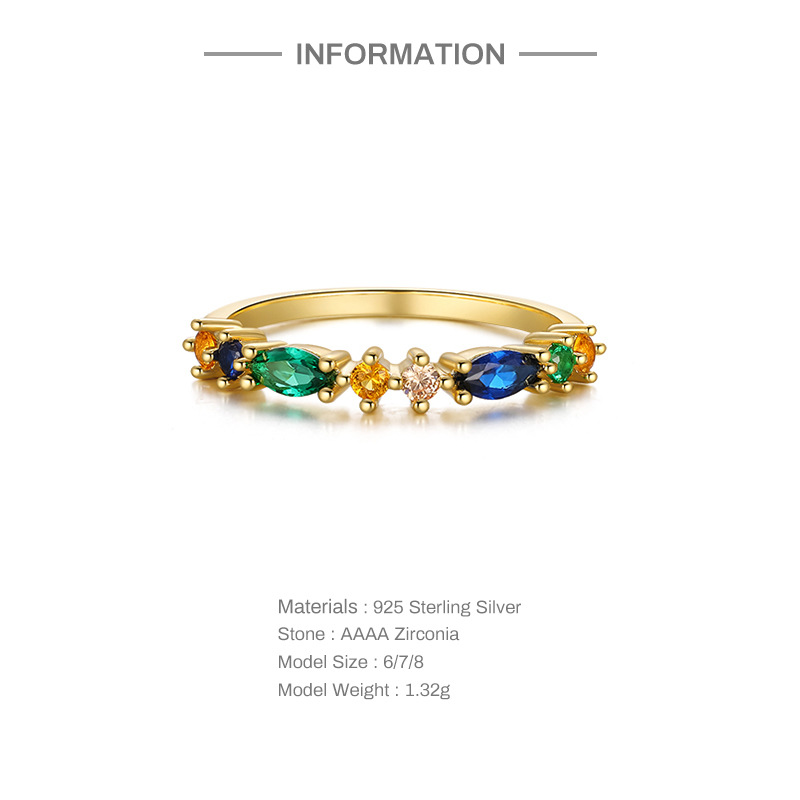 Simple Style Geometric Sterling Silver Inlay Zircon Rings 1 Piece