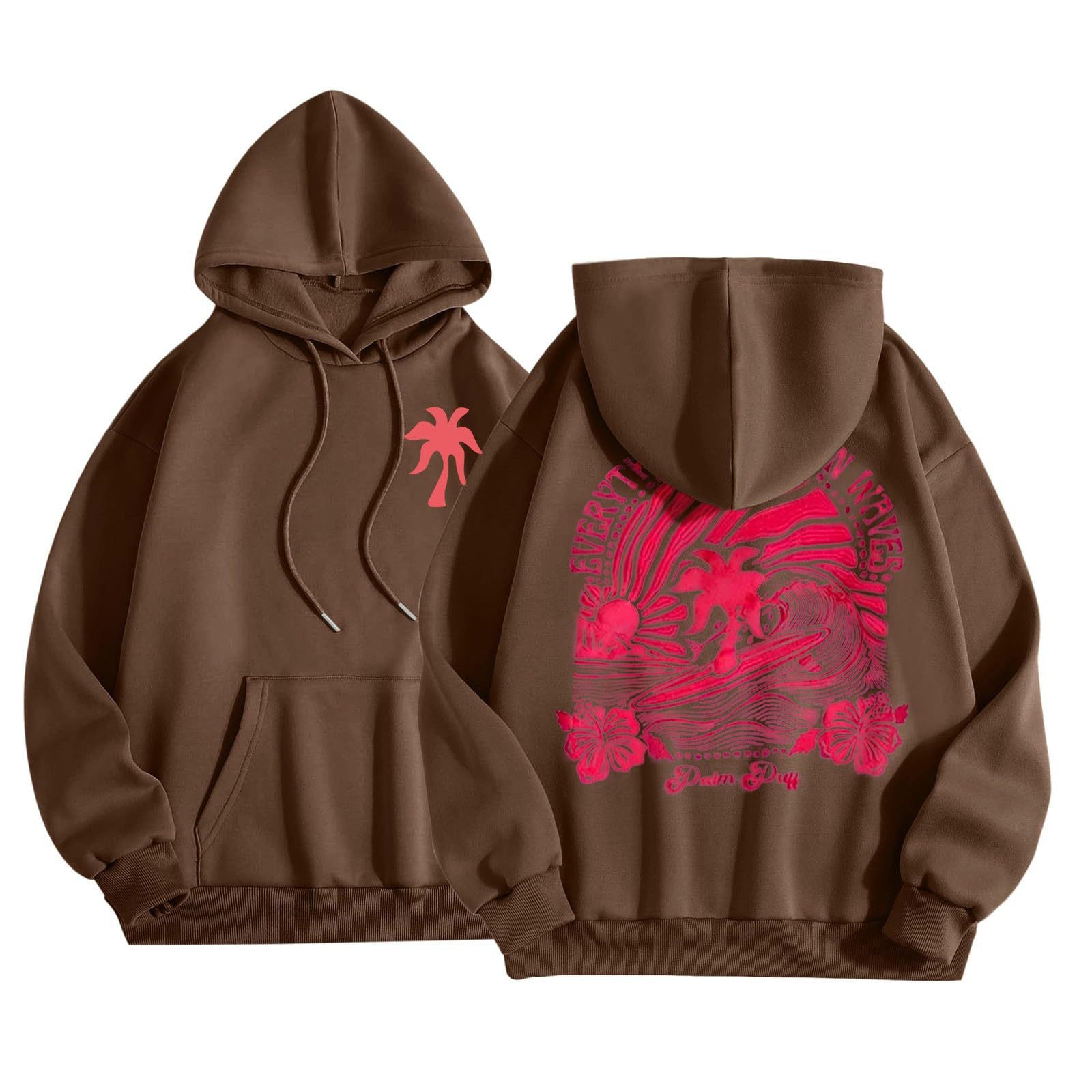 Women's Off Shoulder Hooded Sweatshirt With Threaded Hem_voghion.com