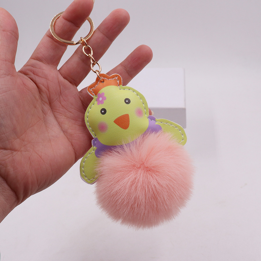 可爱小鸡毛绒公仔包包挂件卡通动物毛球学生书包钥匙扣服饰笔挂饰