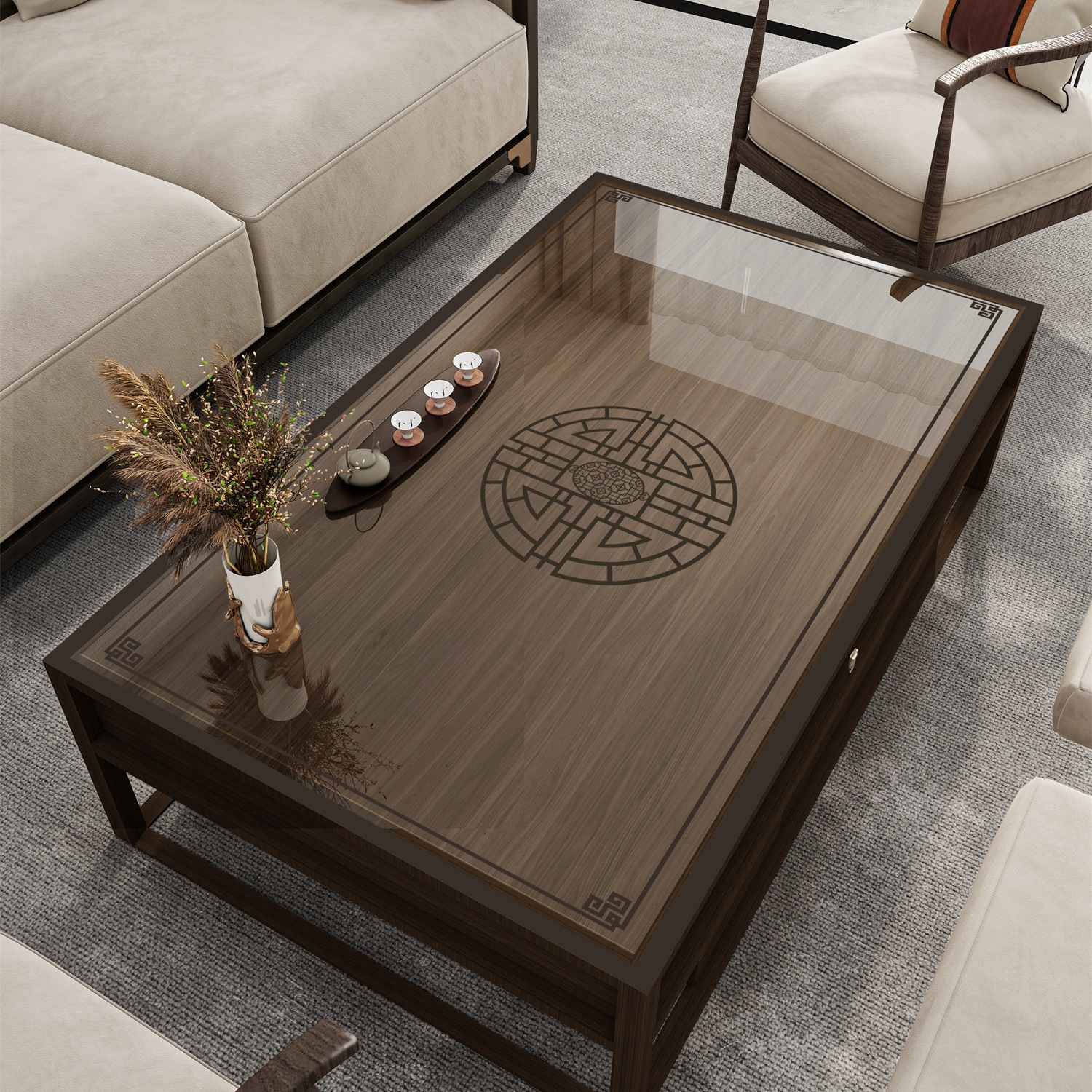 新中式茶几垫免洗防水防油防烫餐桌布透明pvc软玻璃餐桌垫保护垫