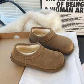 平底超火勃肯鞋子女冬季加绒加厚保暖2025新款新品雪地靴棉鞋外穿