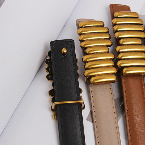 Old retro belt for women, simple and versatile Korean version for students, black trendy fashionable personality pants with thin waistband for men