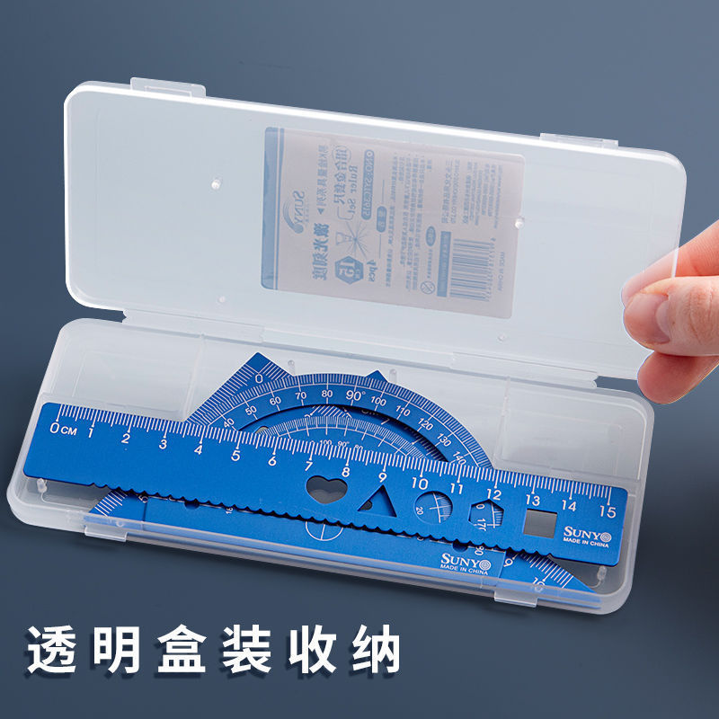 アルミ合金の定規の刻字の小学生の専用の4セットの直尺の20cmセットの高い顔の値のレーザーの定規の卸売り|undefined