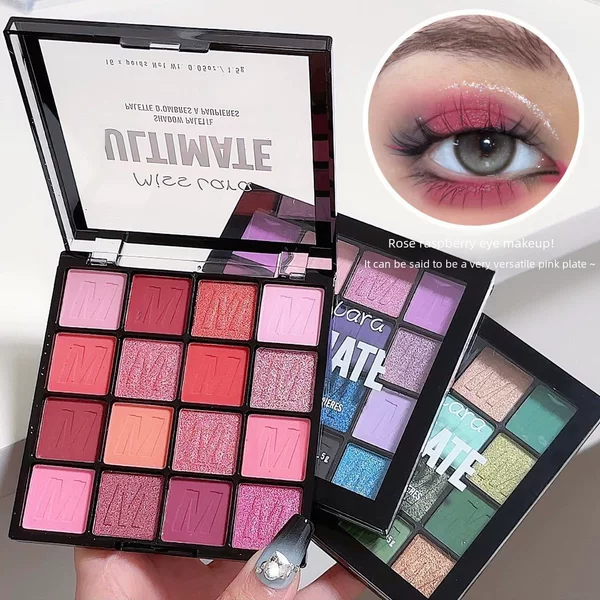 Cross-Border Makeup Miss Lara Sixteen-Color Eye Shadow Palette Pearlescent Matte Fine Glitter Student Stage Makeup Performance Eye Shadow