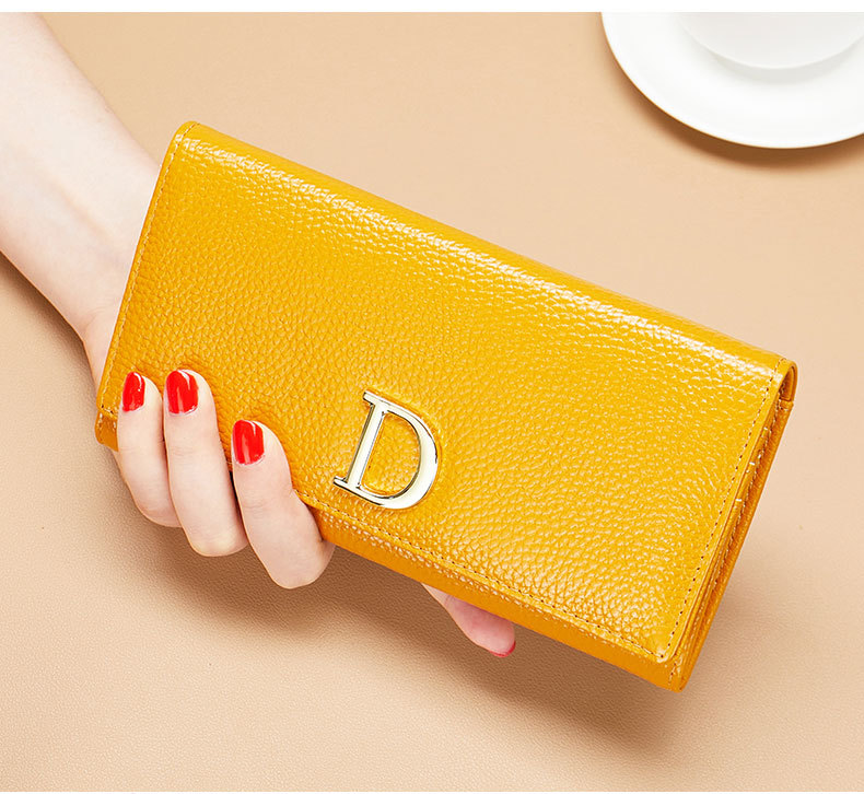 Women's Genuine Leather Long Clutch Wallet Large Capacity Purse_voghion.com