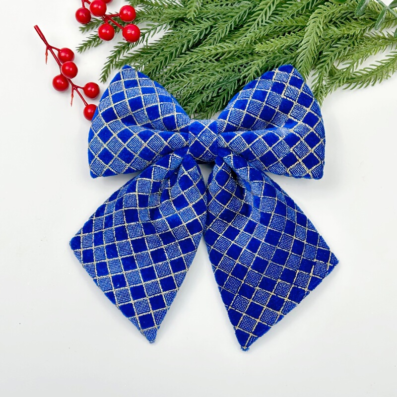 クロスボーダークリスマスデコレーションクリスマスツリーペンダントリボン生地チェック柄リボンアクセサリー手作りクリスマス|undefined
