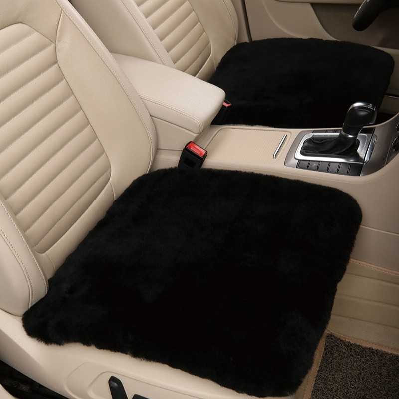 (2개) 겨울 순수 양모 전단 짧은 봉제 3 피스 싱글 피스 리얼 모피 원피스 따뜻한 울 쿠션 카시트 쿠션