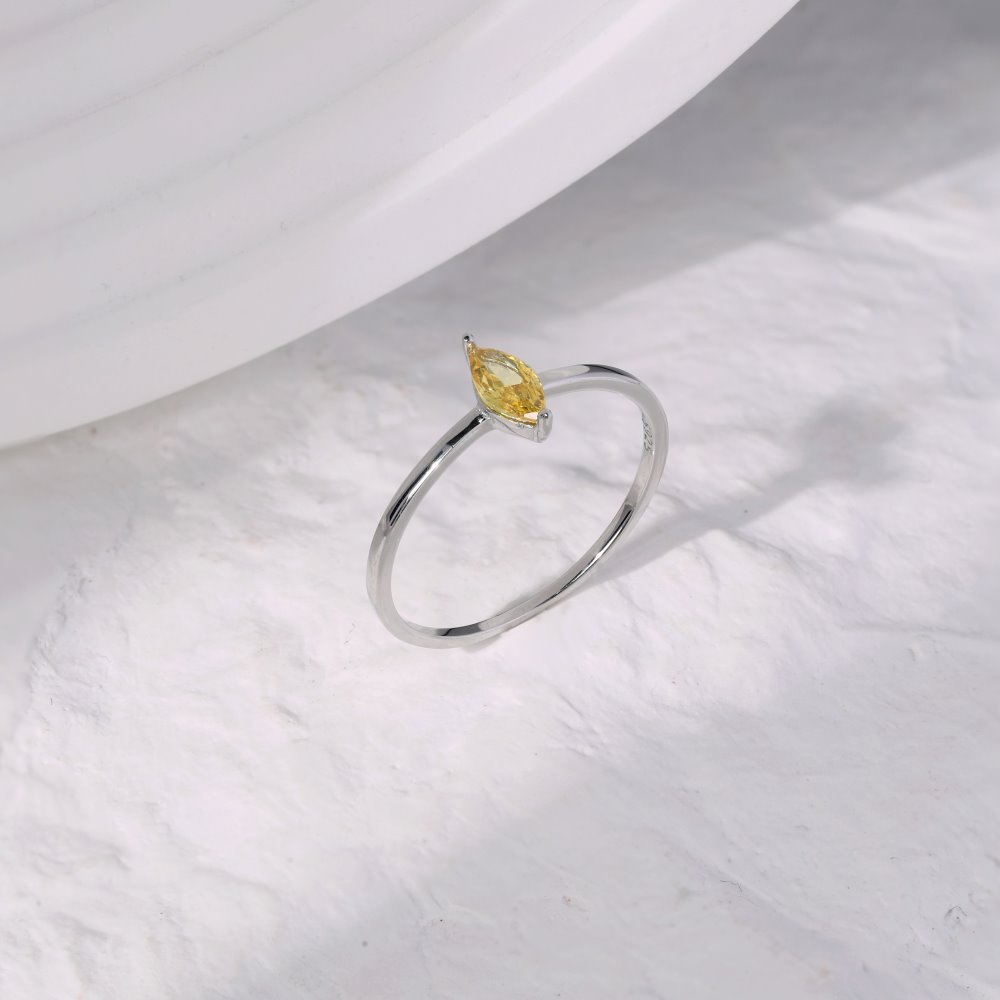 Retro Geometric Sterling Silver Plating Zircon Rings 1 Piece