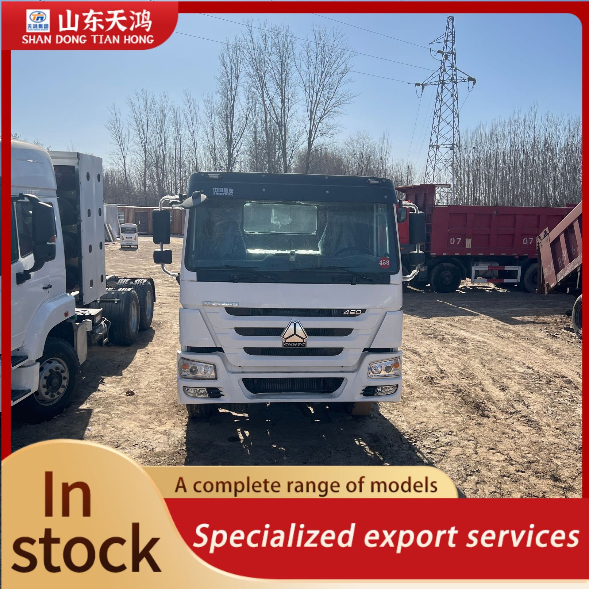 The Source Factory Exports Howo 6X4 Tractor Trucks, Dump Trailers, and Engineering Transport Trucks for Sale Across Borders