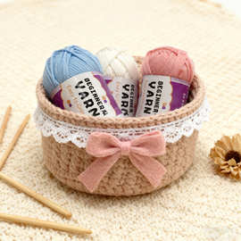 真心棉新款2.2支毛线团初学者毛线2mm灌芯纱毛线diy编织50g灌心棉